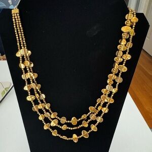Talbots Gold Multi-Strand Necklace Elegant Layered Design
